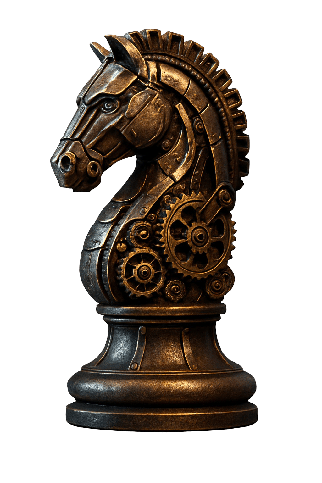 Steampunk knight chesspiece
